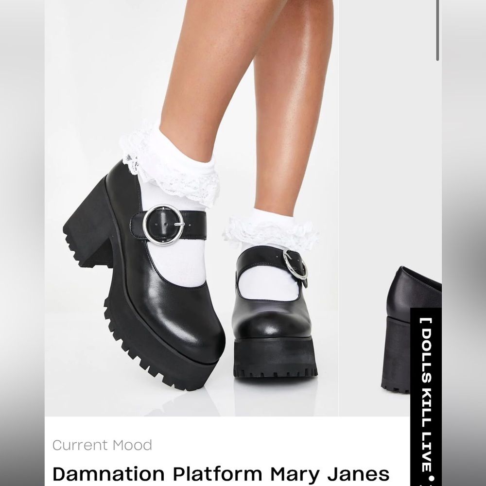 Dolls Kill Damnation Platform Black Mary Janes
